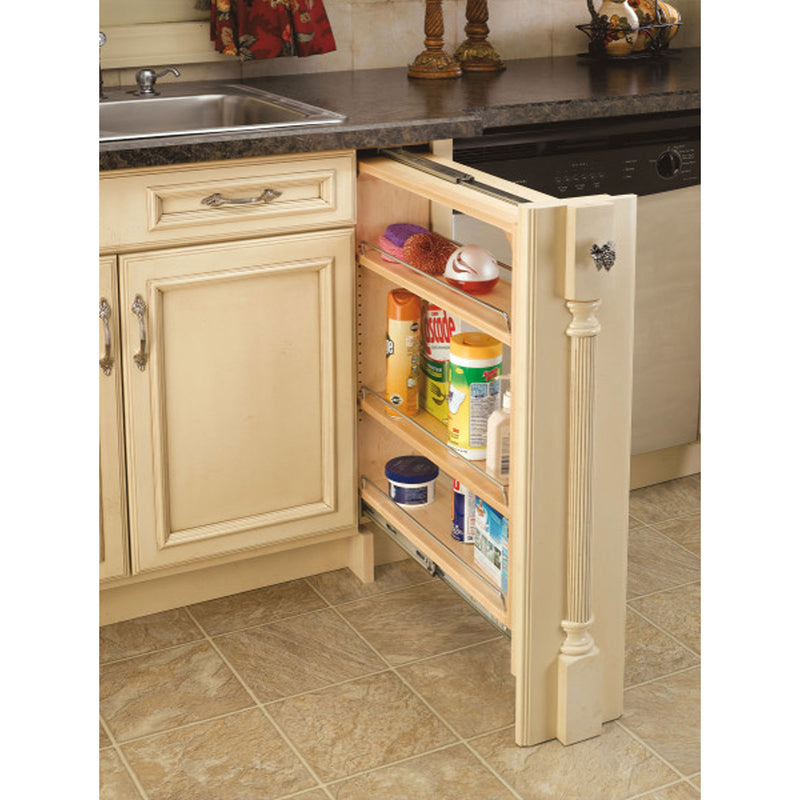 Rev-A-Shelf 6" Pull Out Kitchen Cabinet Filler Organizer Spice Rack, 432-BF-6C