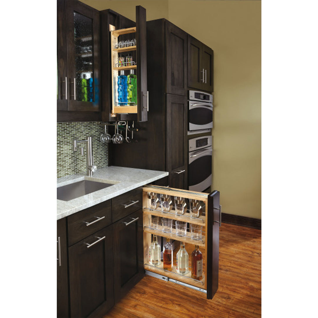 Rev-A-Shelf 6" Pullout Kitchen Cabinet Filler Organizer Spice Rack, 432-BF-6C