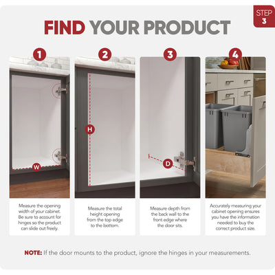 Rev-A-Shelf Double 35 Quart Base Cabinet Pull Out Waste Containers (Open Box) - VMInnovations