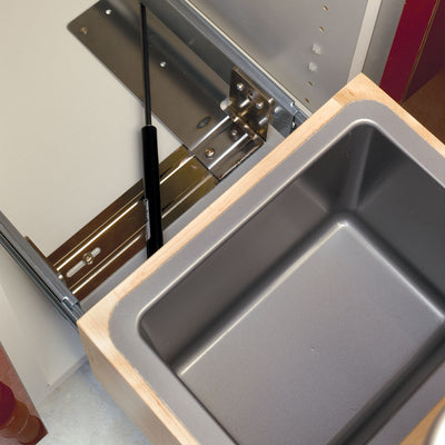 Rev-A-Shelf Double Pullout Bottom Mount Trash Cans 30 qt., Gray, 4WCBM-2430DM-2