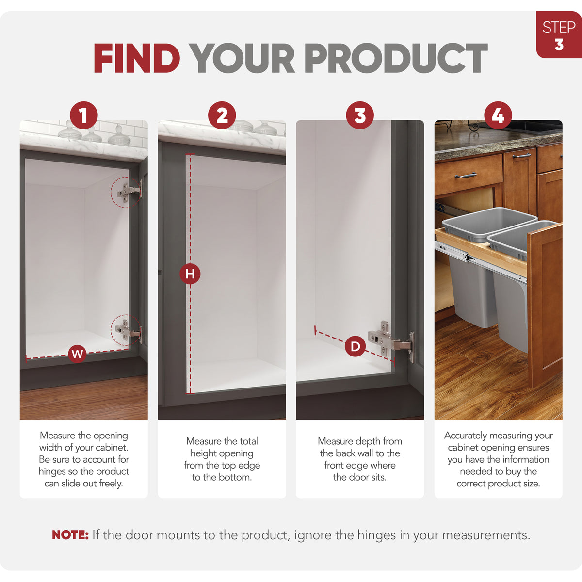 Rev-A-Shelf 4WCTM-18BBSCDM2 Double 35-Qt Top Mount Pullout Waste Container(Used)