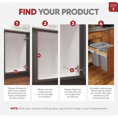 Rev-A-Shelf 4WCTM-18BBSCDM2 Double 35-Qt Top Mount Pullout Waste Container(Used)