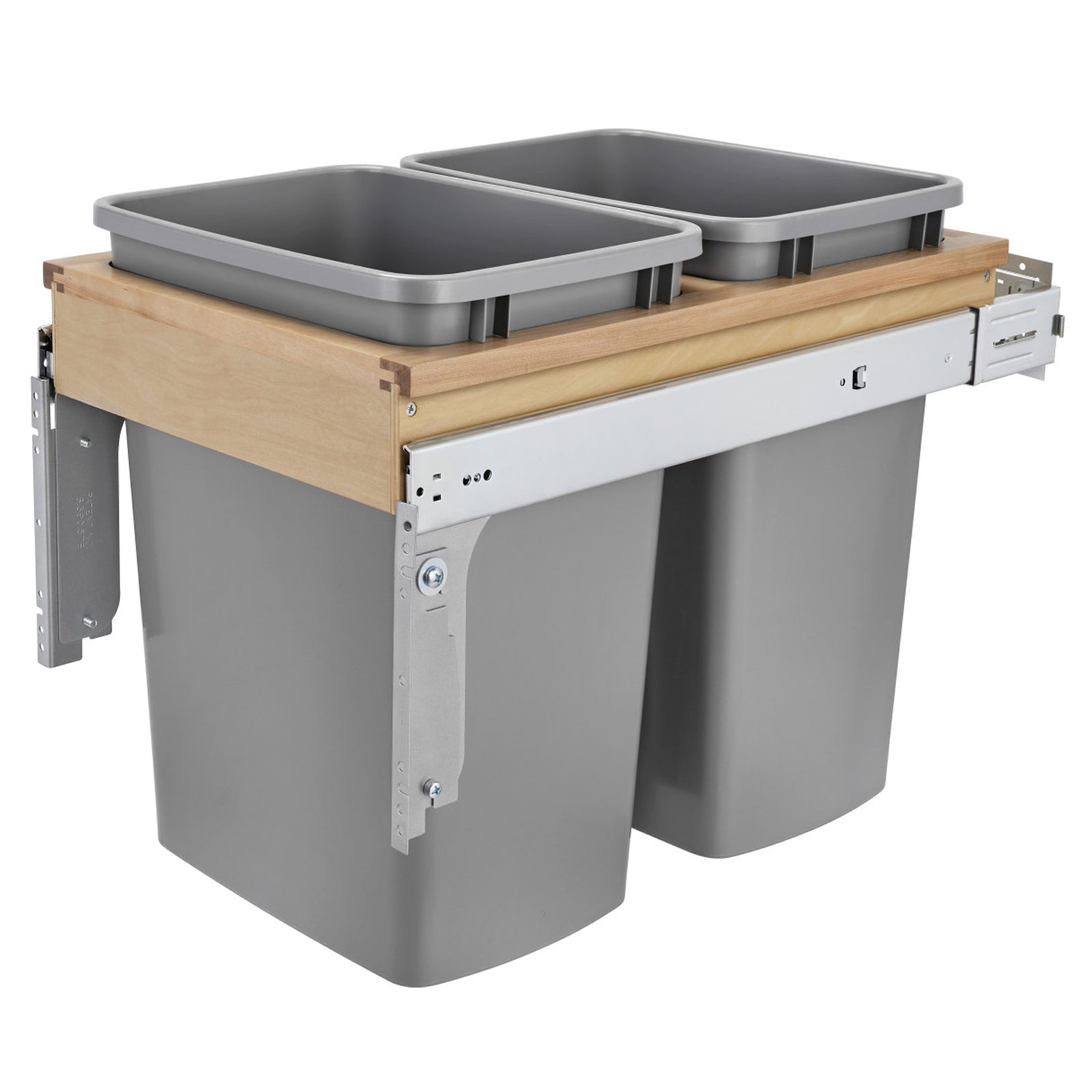 Rev-A-Shelf Pullout Top Mount Trash Can w/ Soft-close, 35 qt., 4WCTM-18BBSCDM2 - VMInnovations