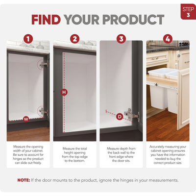 Rev-A-Shelf Double Pullout Top Mount Trash Can 35 qt., White, 4WCTM-21DM2