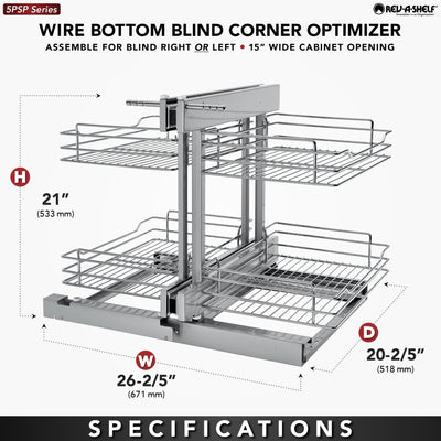 Rev-A-Shelf 5PSP-15SC-CR 15" Blind Corner Organizer w/ Soft Close (Open Box)