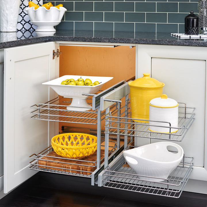 Rev-A-Shelf 15" Blind Corner Kitchen Cabinet Organizer w/ Soft-close, 5PSP-15SC-CR