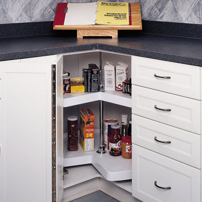 Rev-A-Shelf 24 Inch White Polymer Kidney Shaped 2 Shelf Lazy Susan (Open Box)