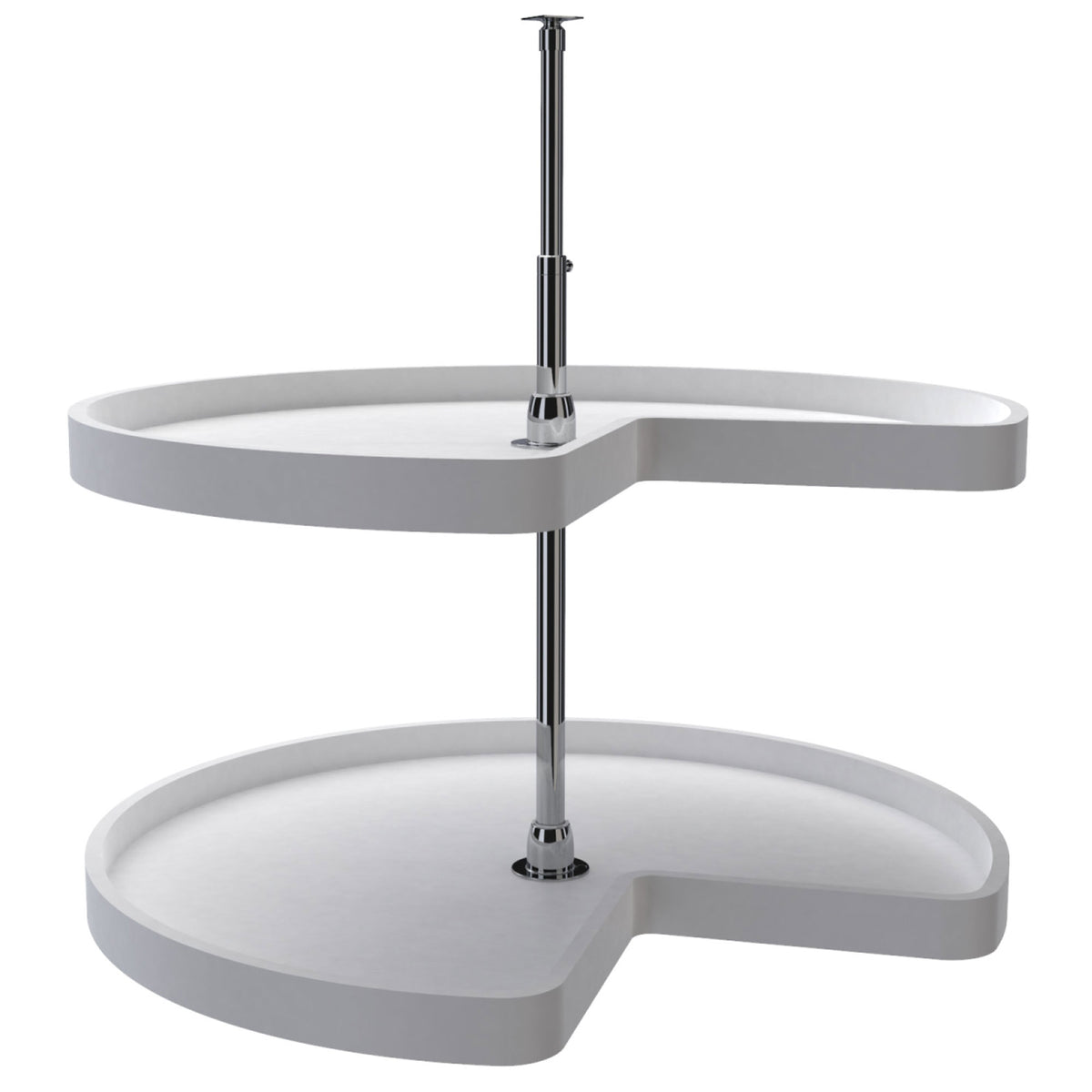 Rev-A-Shelf 32 Inch White Polymer Kidney Shaped 2 Shelf Lazy Susan (Used)
