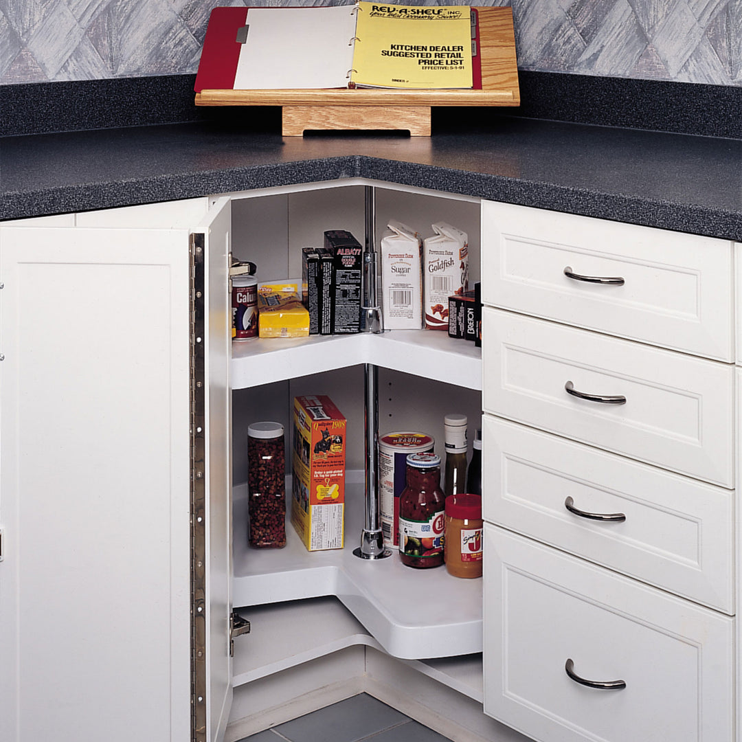 Rev-A-Shelf 32'' Kidney-Shaped Lazy Susan Corner Wall Cabinet Two-Shelf, 6472-32-11-52