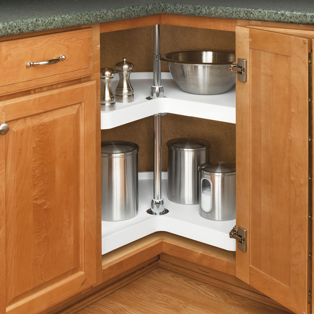 Rev-A-Shelf 32'' Kidney-Shaped Lazy Susan Corner Wall Cabinet Two-Shelf, 6472-32-11-52