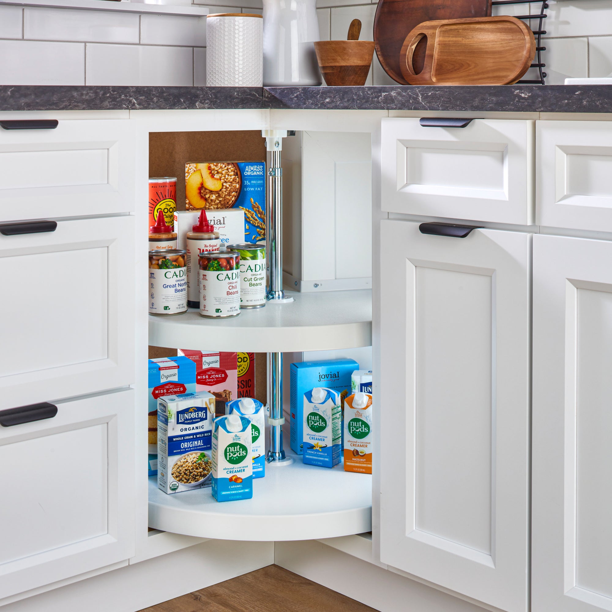 Rev-A-Shelf 6942-28-11-52 28 Inch Pie Cut 2-Shelf Lazy Susan, White (Open Box)