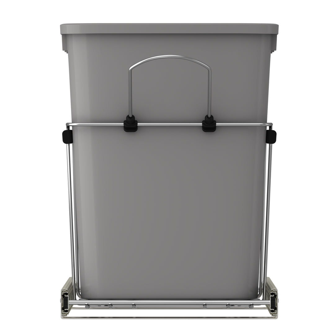 Rev-A-Shelf Double Pullout Trash Can 35 qt. for Kitchen, Silver, RV-18KD-17C S