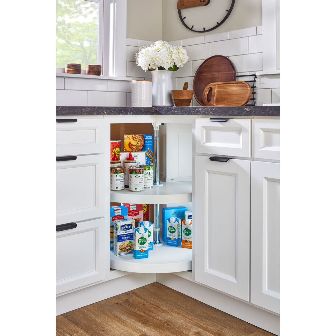 Rev-A-Shelf 24'' Lazy Susan Pie-Cut Polymer 2-Shelf, White, 6942-24-11-52