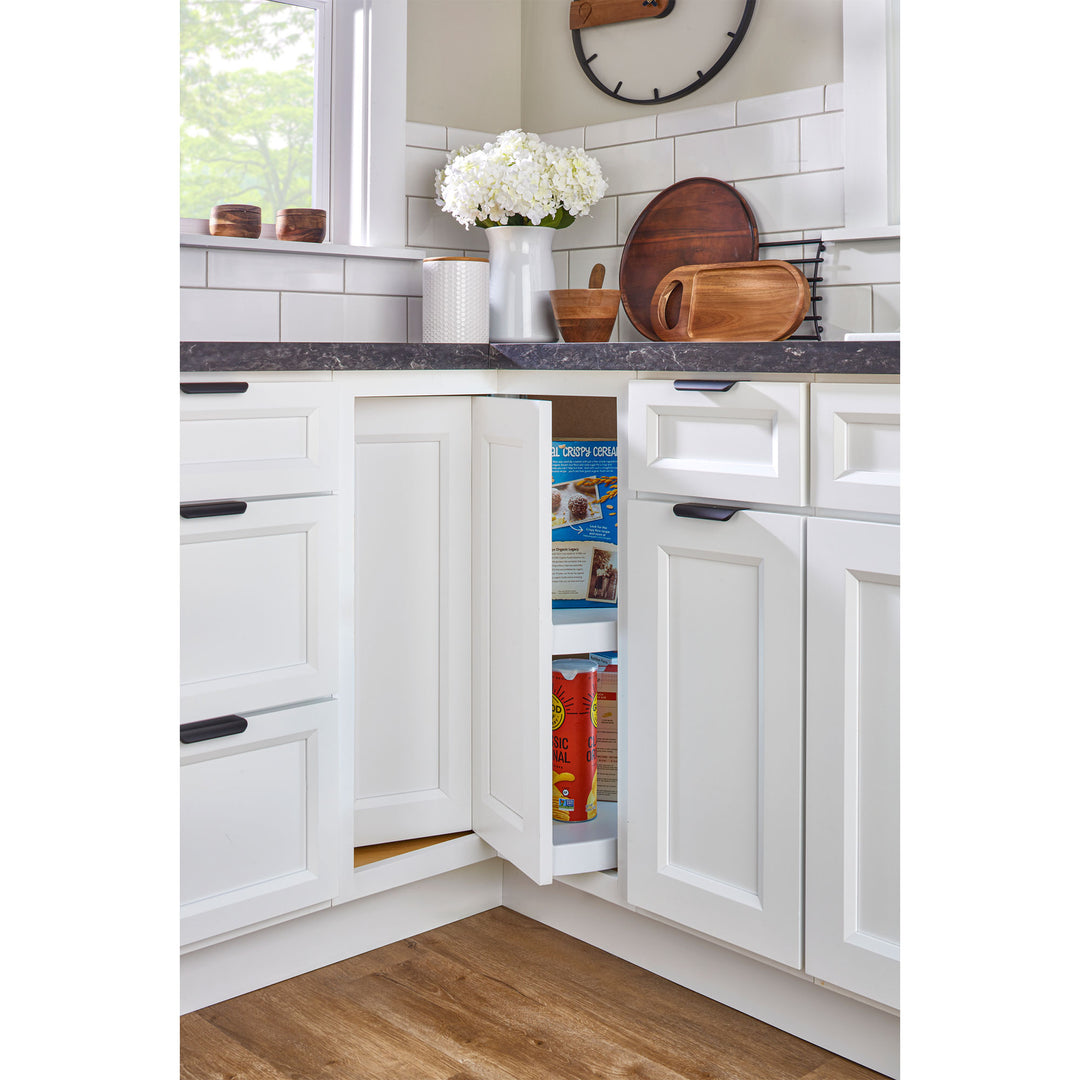 Rev-A-Shelf 24'' Lazy Susan Pie-Cut Polymer 2-Shelf, White, 6942-24-11-52