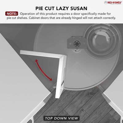 Rev-A-Shelf 28'' Lazy Susan Pie-Cut Polymer Two-Shelf, White, LD-2942-28-11-1