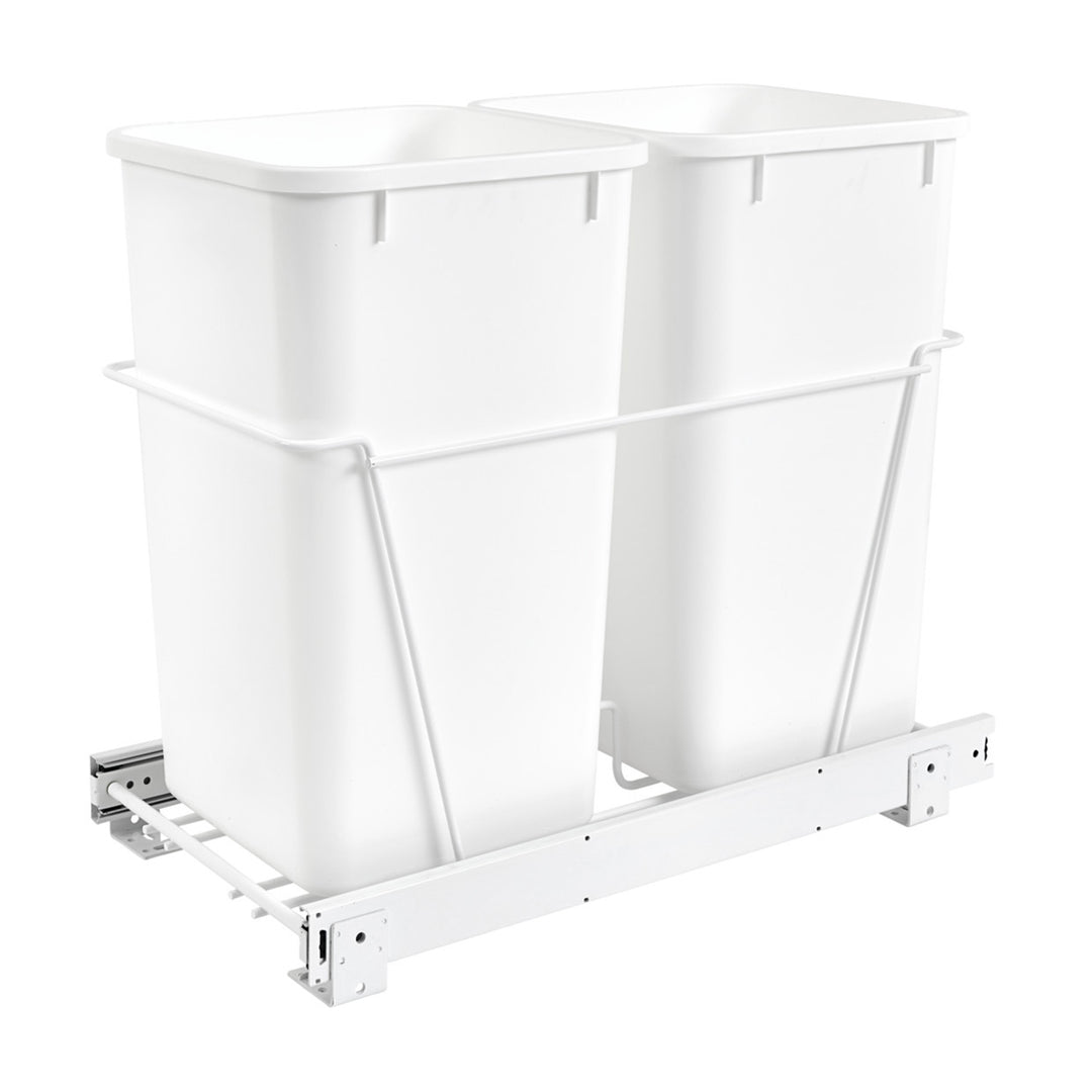 Rev-A-Shelf Double Pullout Kitchen Cabinet 27 qt. Trash Can, RV-15PB-2 S