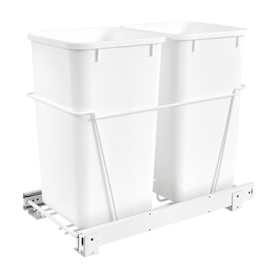 Rev-A-Shelf Double Pull Out Kitchen Cabinet 27 Quart Trash Can, RV-15PB-2 S