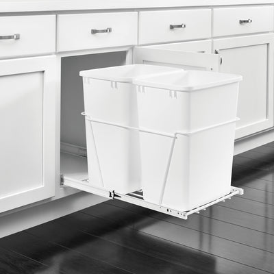 Rev-A-Shelf RV-15PB-2 S Double 27-Qt Cabinet Pullout Waste Container (Open Box)