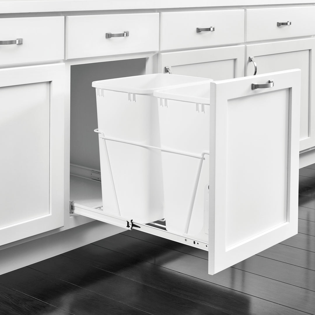 Rev-A-Shelf Double Pullout Kitchen Cabinet 27 qt. Trash Can, RV-15PB-2 S