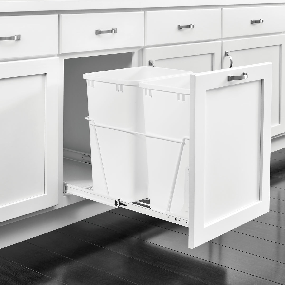 Rev-A-Shelf RV-15PB-2 S Double 27-Qt Cabinet Pullout Waste Container (Open Box)