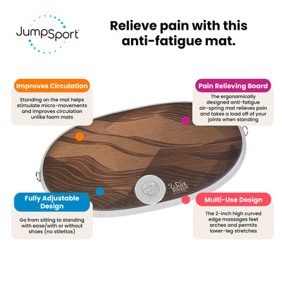 JumpSport Medium Wurf Board Office Standing Desk Anti-Fatigue Mat, Coffee Maui - VMInnovations