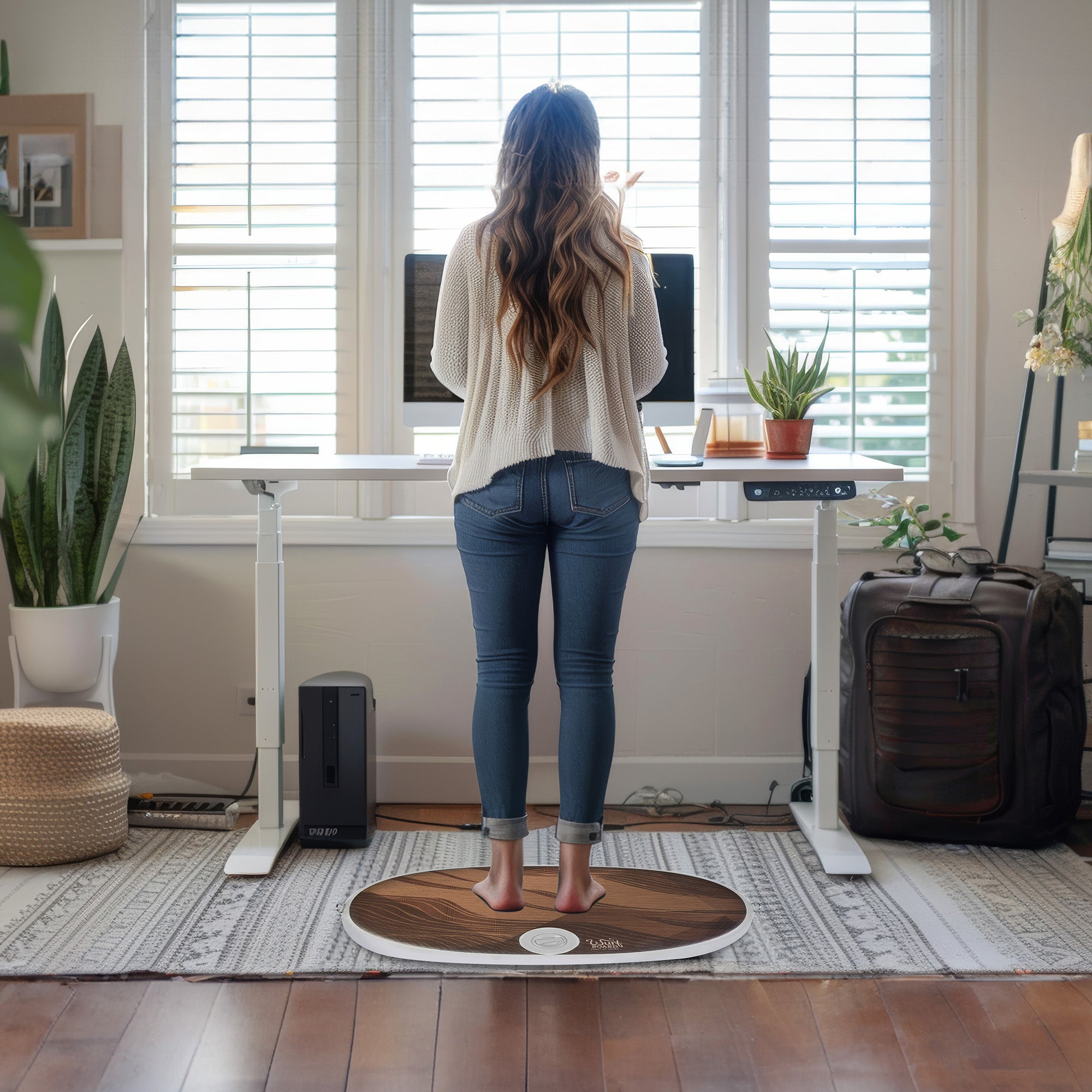 JumpSport Medium Wurf Board Office Standing Desk Anti-Fatigue Mat, Coffee Maui - VMInnovations