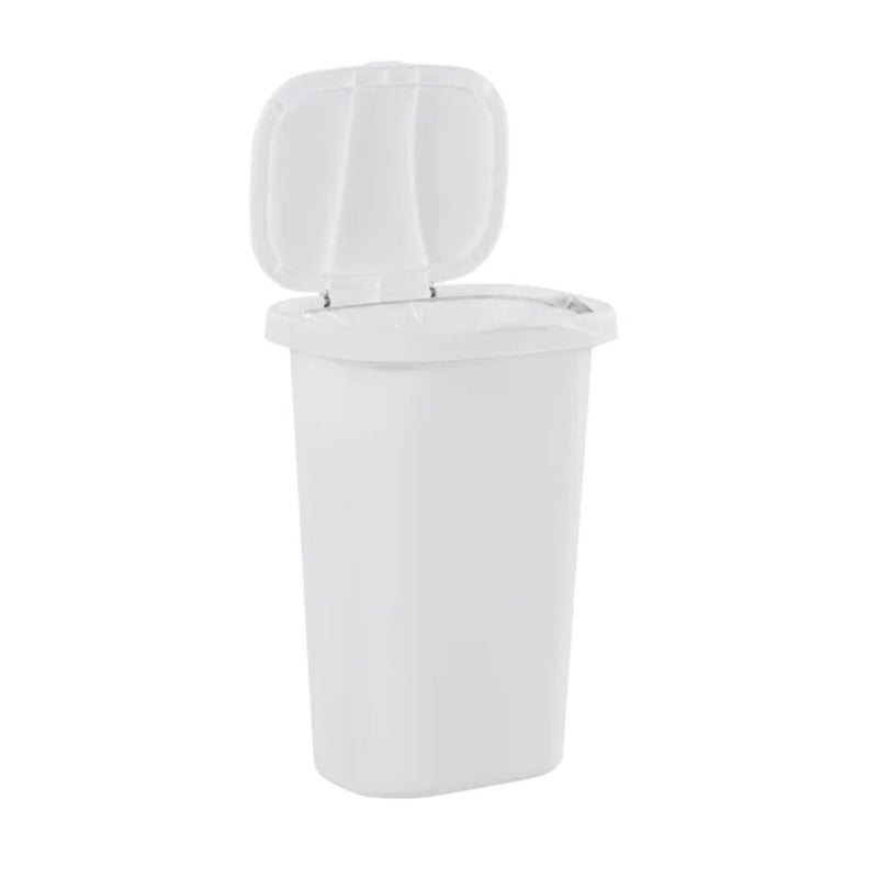 Rubbermaid 13 Gallon Spring-Top Lid Wastebasket Trash Can, White (Used)