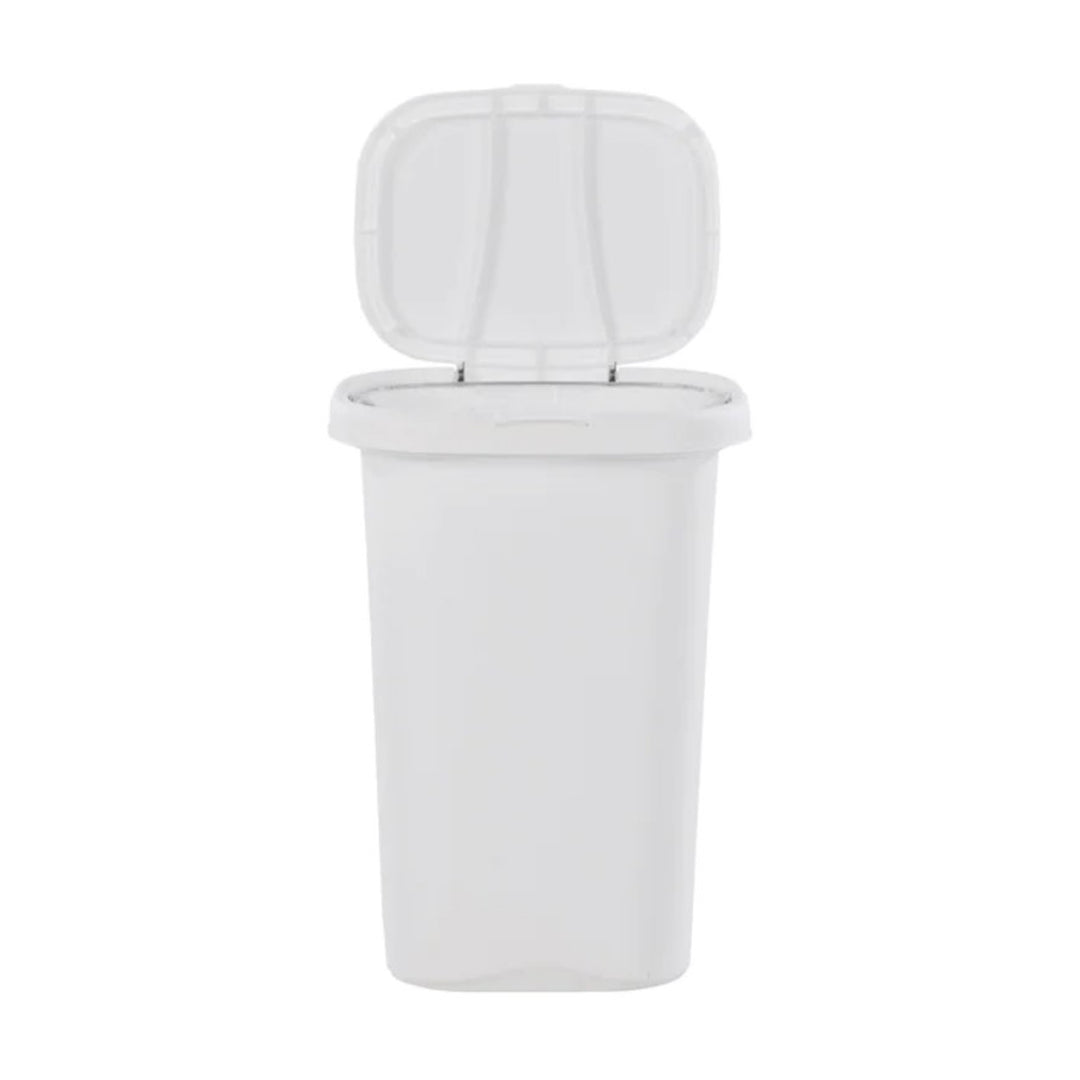 Rubbermaid 13 Gallon Rectangular Spring-Top Lid Trash Can, White (Open Box) - VMInnovations