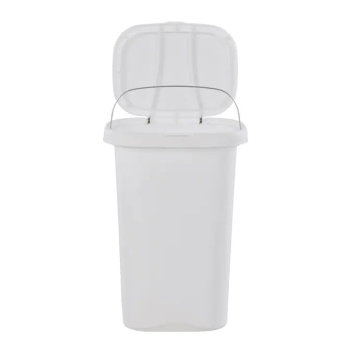 Rubbermaid 13 Gallon Rectangular Spring-Top Lid Trash Can, White (Open Box) - VMInnovations
