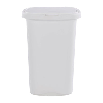 Rubbermaid 13.25 Gallon Rectangular Spring-Top Lid Wastebasket, White (6-Pack)