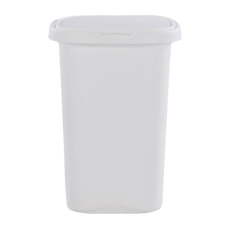 Rubbermaid 13.25 Gallon Rectangular Spring-Top Lid Wastebasket, White (6-Pack)