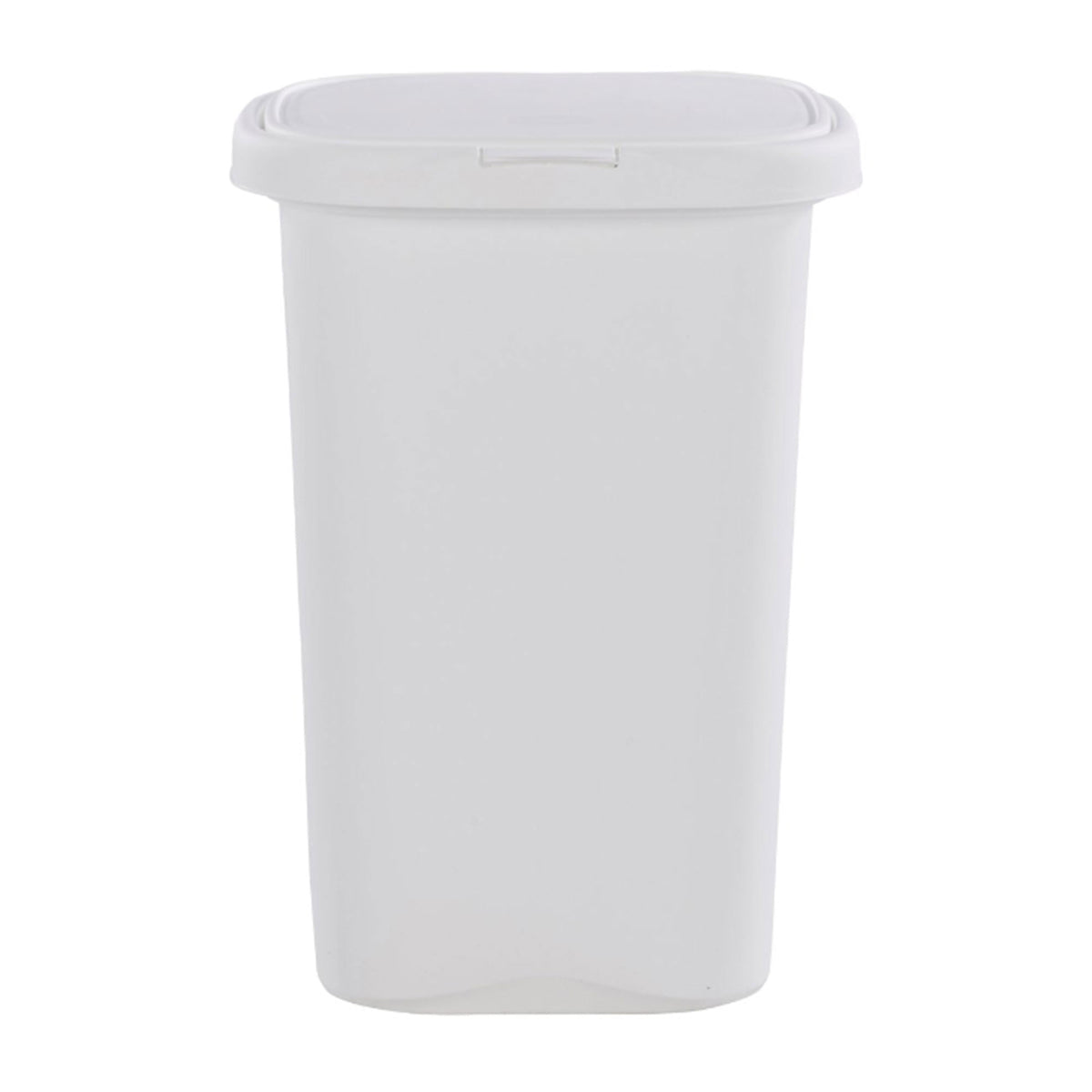 Rubbermaid 13.25 Gallon Rectangular Spring-Top Lid Wastebasket Trash Can, White