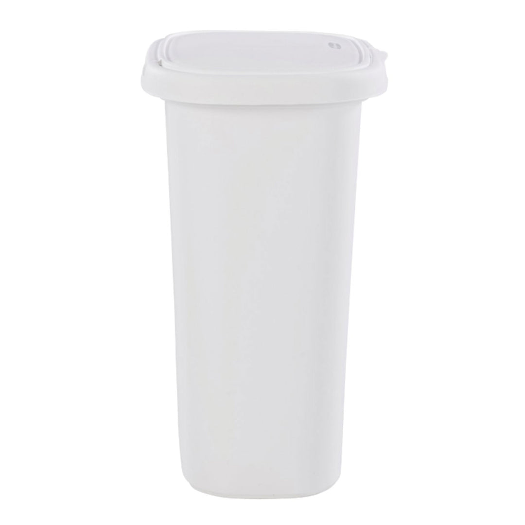 Rubbermaid 13.25 Gallon Rectangular Spring-Top Lid Wastebasket, White (3 Pack) - VMInnovations