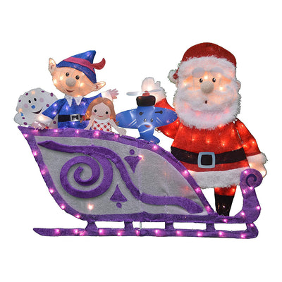 ProductWorks 19" Santa and Misfit Toys 2D Pre Lit Christmas Yard Decor (Used)