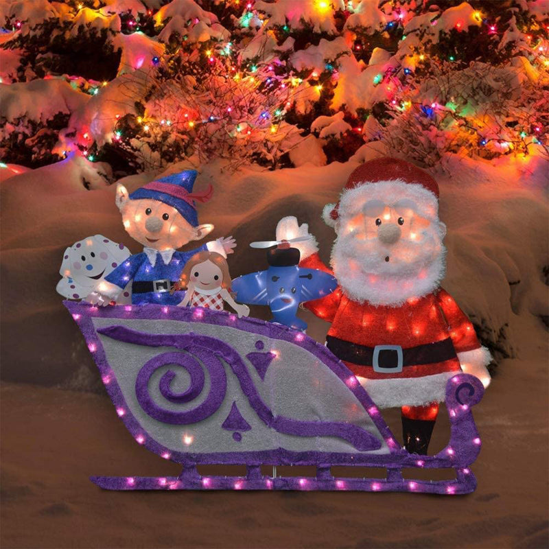 ProductWorks 19" Santa and Misfit Toys 2D Pre Lit Christmas Yard Decor (Used)