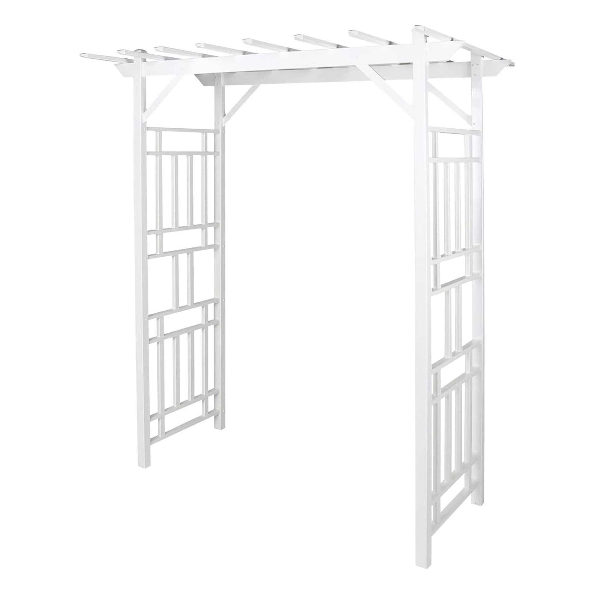Dura-Trel 41 x 72 x 95 Inch Vinyl Outdoor Garden Patio Arbor, White (Used) - VMInnovations