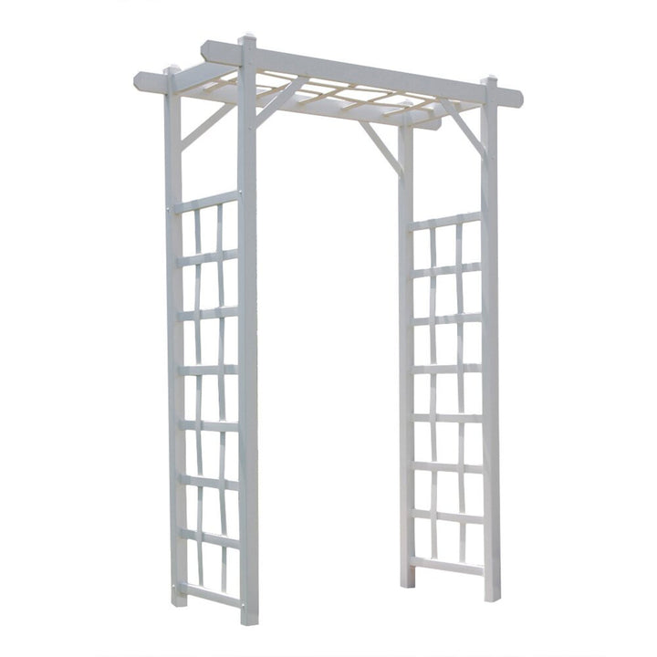 Dura-Trel Elmwood Arbor 57" x 85" PVC Garden Arch Lattice Trellis (Open Box) - VMInnovations