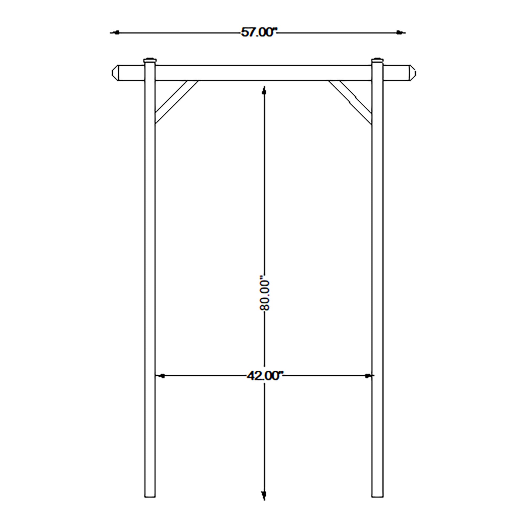Dura-Trel Elmwood Arbor 57" x 85" PVC Garden Arch Lattice Trellis (Open Box)