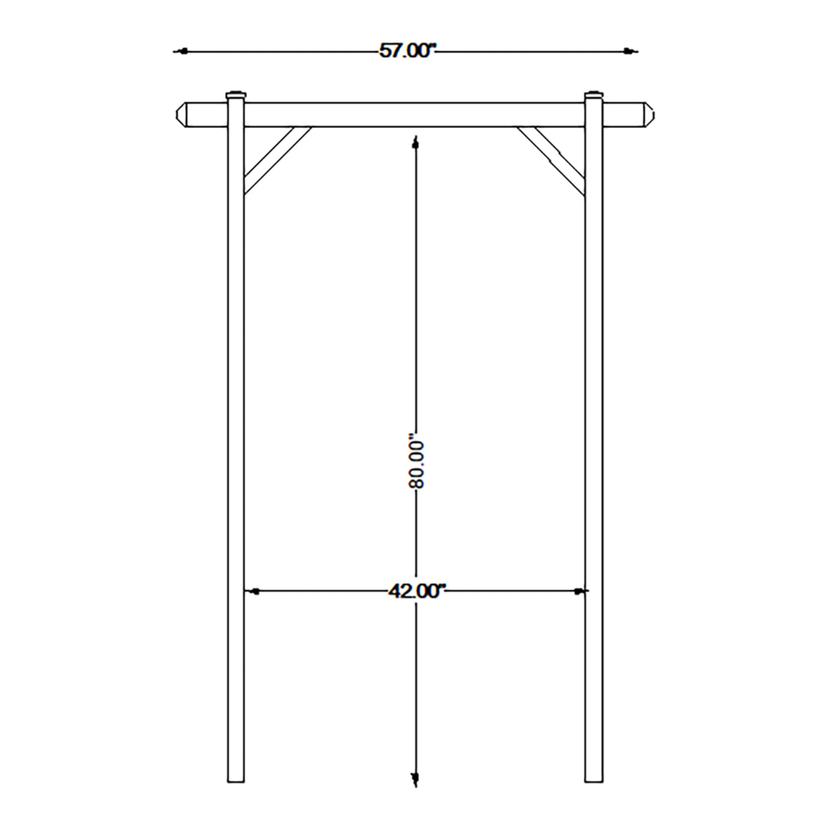 Dura-Trel Elmwood Arbor 57" x 85" PVC Garden Arch Lattice Trellis (Open Box)