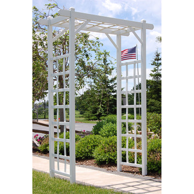 Dura-Trel Arbor 57"x85" PVC Outdoor Garden Arch Lattice Trellis,White(For Parts)