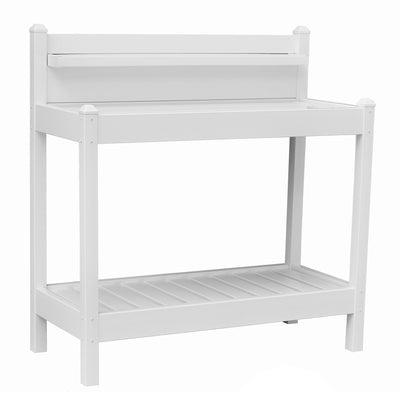 Dura-Trel Greenfield Outdoor Potting Bench for Gardening, White (Open Box) - VMInnovations