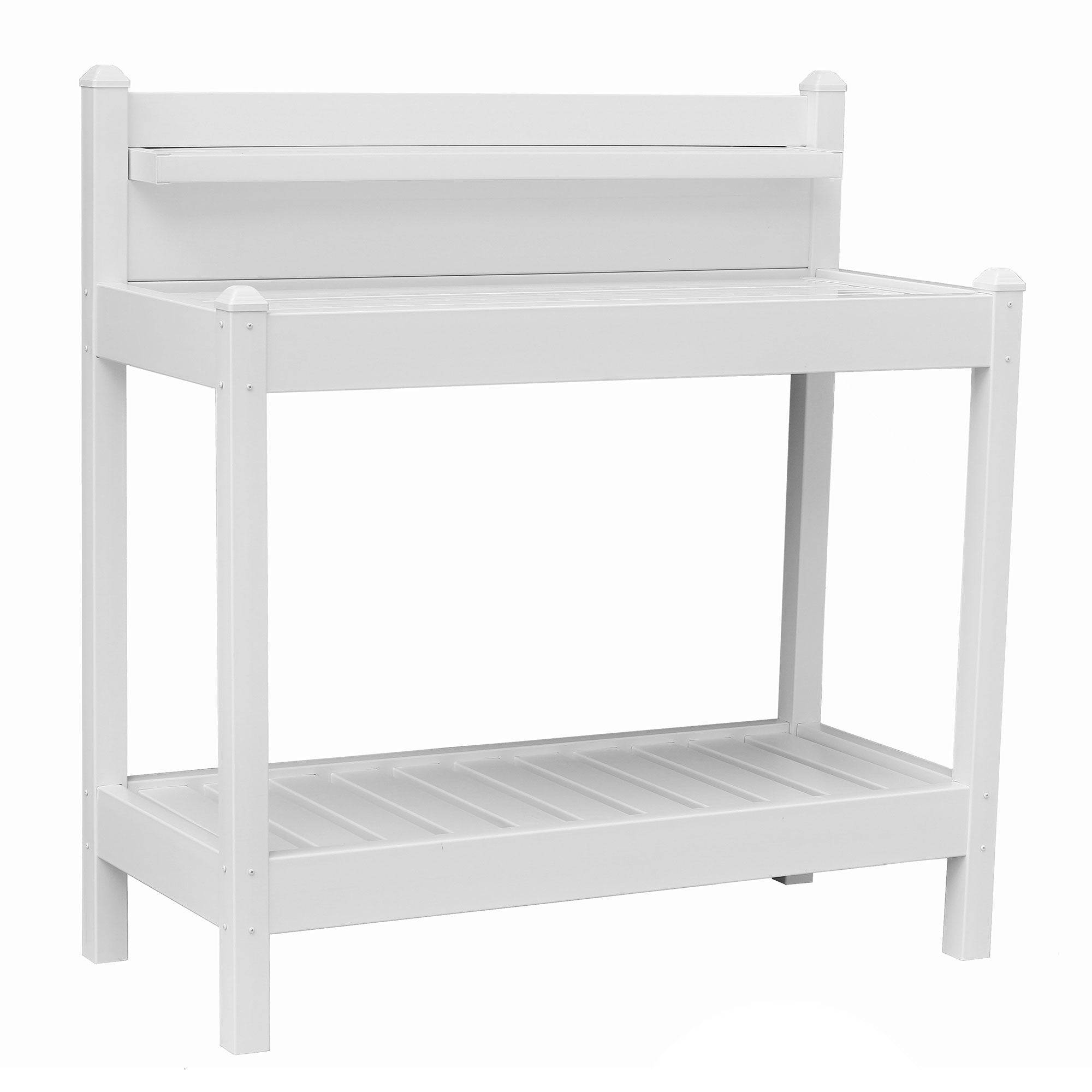 Dura-Trel Greenfield Outdoor Potting Bench for Gardening, White (Open Box) - VMInnovations
