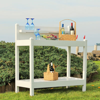 Dura-Trel Greenfield Outdoor Potting Bench for Gardening, White (Open Box) - VMInnovations