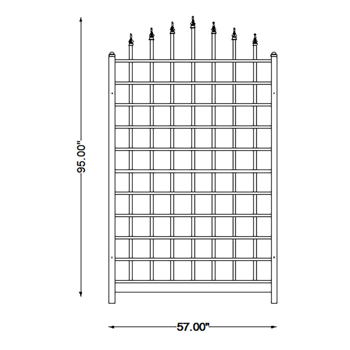 Dura-Trel Winchester 57 x 95 Inch PVC Vinyl Outdoor Garden Patio Trellis, White