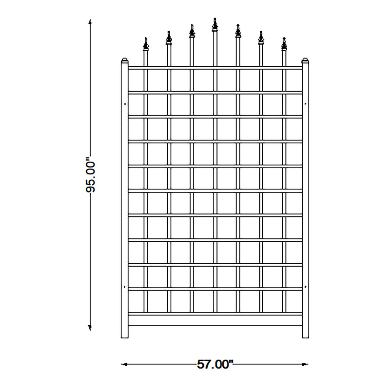 Dura-Trel 57 x 96 Inch PVC Vinyl Outdoor Garden Patio Trellis, White (For Parts)