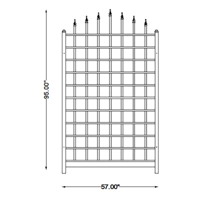 Dura-Trel Winchester 57 x 96 Inch PVC Outdoor Garden Trellis, White (Open Box) - VMInnovations