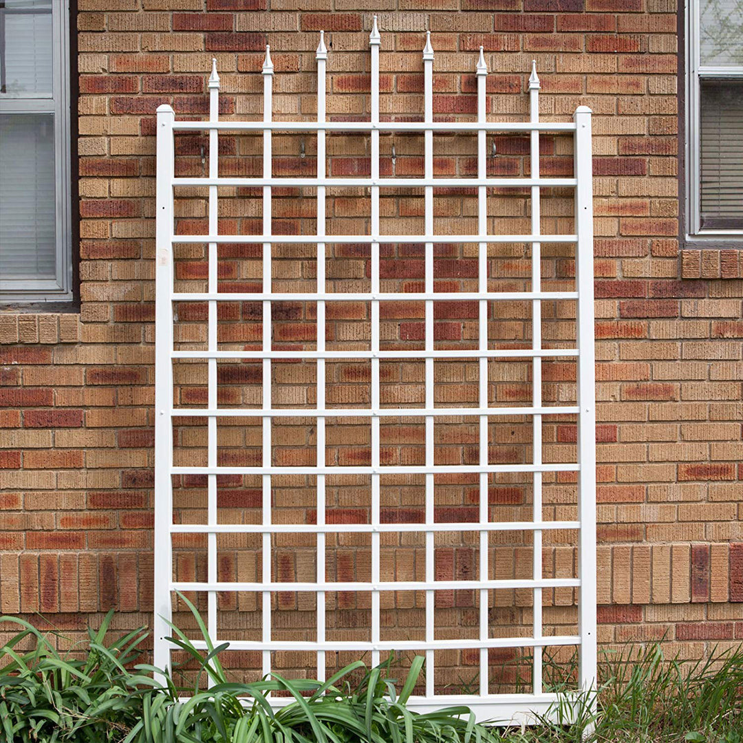 Dura-Trel 57 x 96 Inch PVC Vinyl Outdoor Garden Patio Trellis, White (Used) - VMInnovations