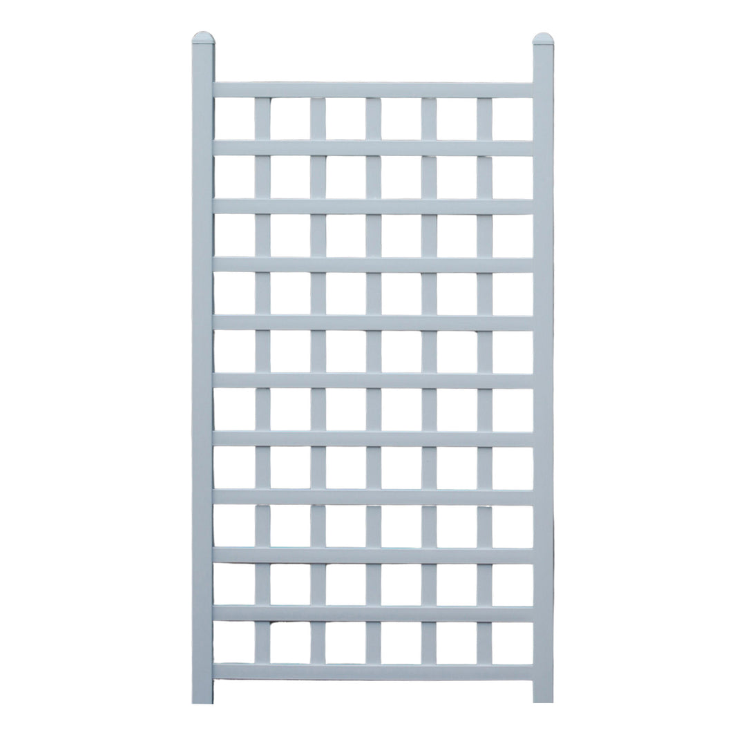 Dura-Trel Country Garden 35 x 66 Inch Vinyl Outdoor Garden Patio Trellis, White - VMInnovations