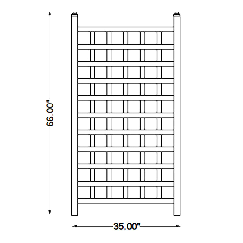 Country Garden 35 x 66 Inch Vinyl Outdoor Garden Patio Trellis, White (Open Box)