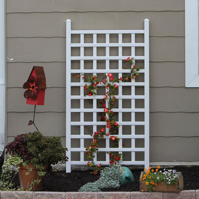 Dura-Trel Country Garden 35 x 66" Vinyl Outdoor Patio Trellis, White (Used) - VMInnovations